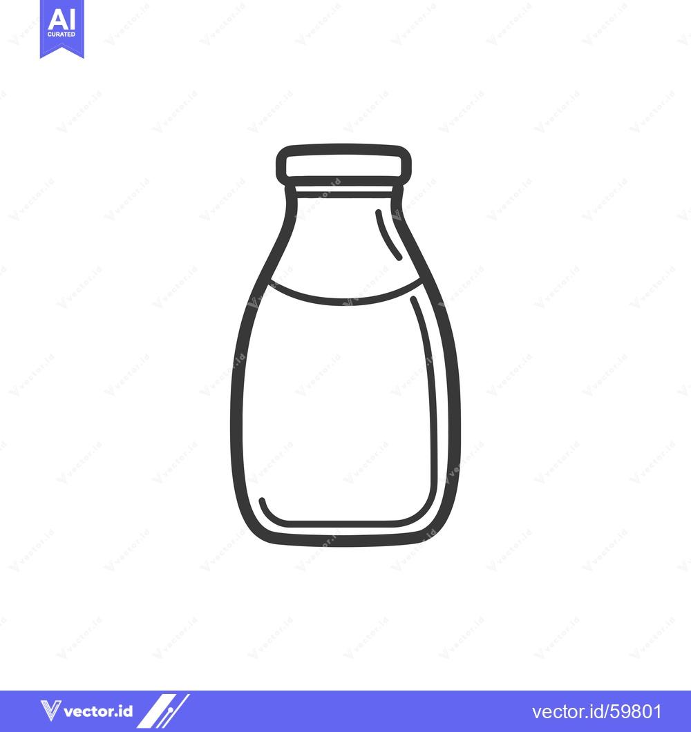 Premium Vector dari A Simple Line Drawing Of A Milk Bottle