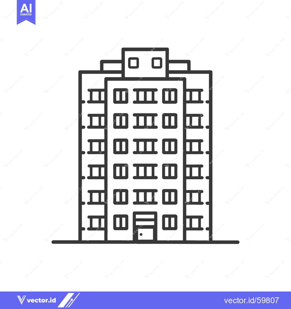 Premium Vector dari A Simple Line Drawing Of A Multi Story Building