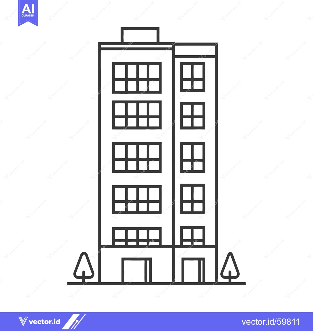 Premium Vector of A Simple Line Drawing Of A Multi Story Building
