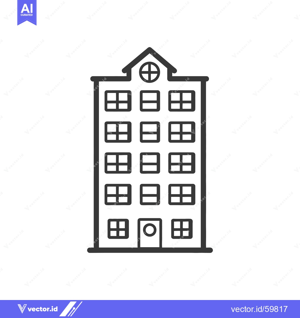 Premium Vector dari Simple Line Drawing Of A Multi Story Building