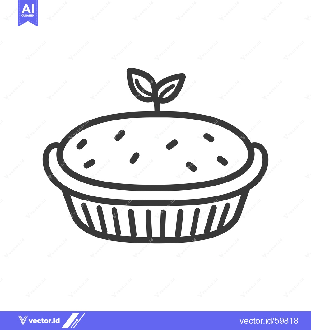 Premium Vector dari A Sprout Growing From A Baked Pie