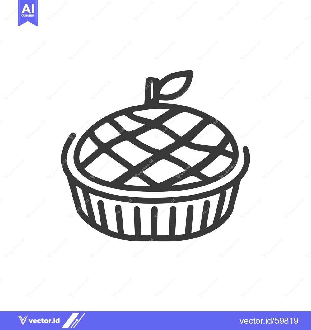 Premium Vector dari A Line Art Drawing Of An Apple Pie