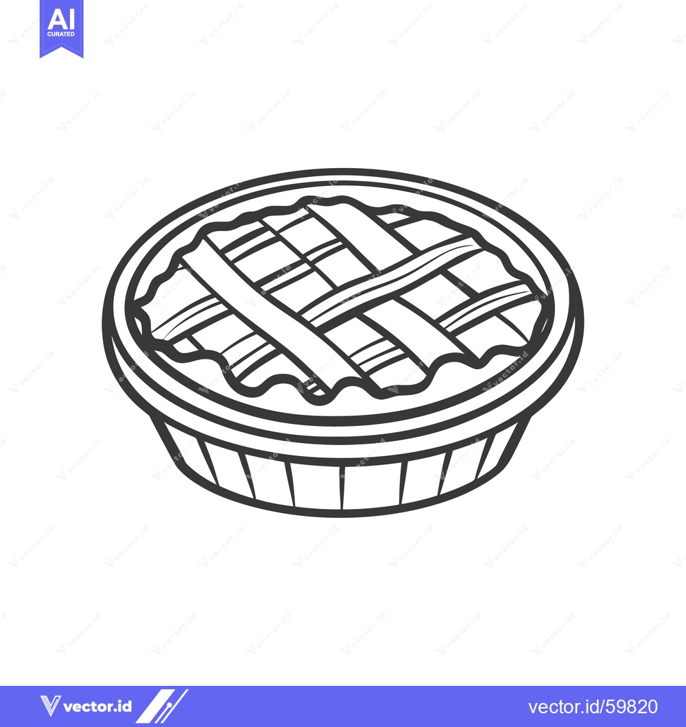 Premium Vector dari A lattice top pie in a round tin container