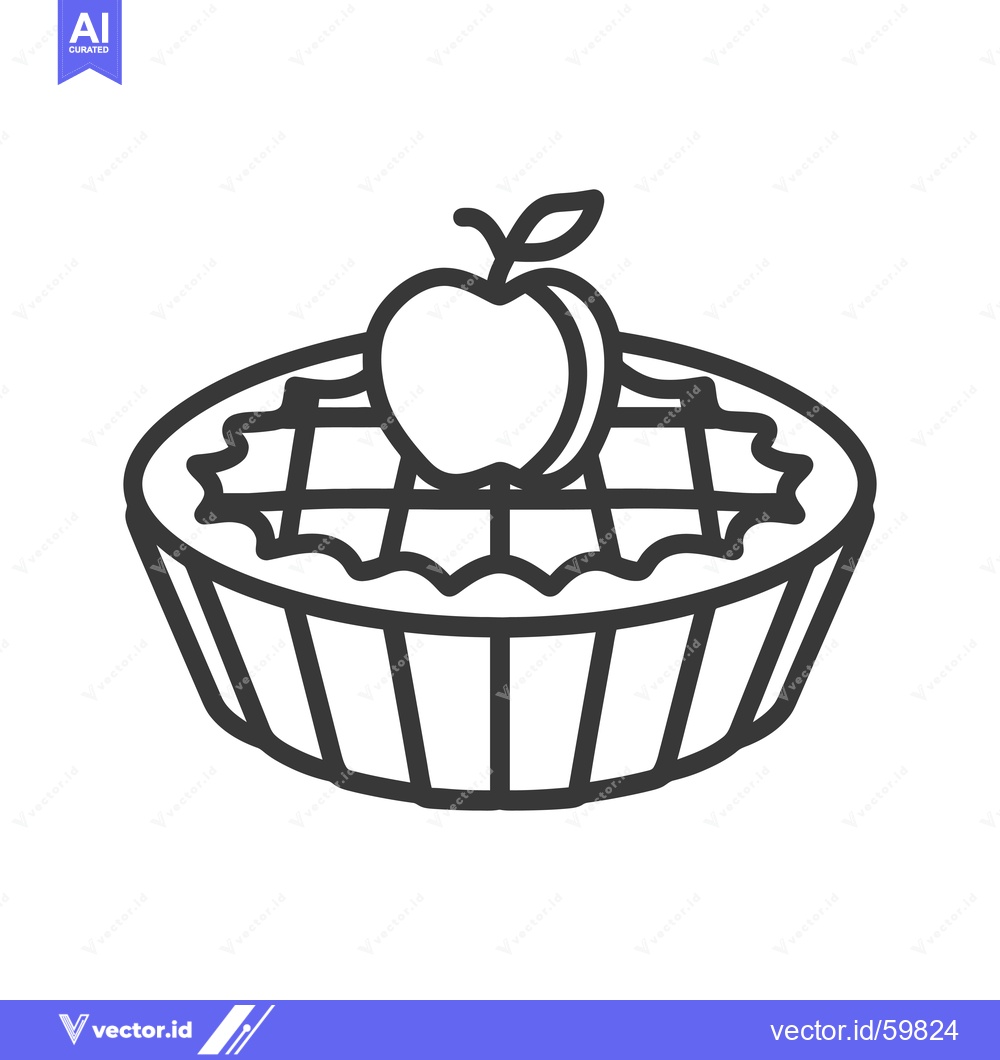 Premium Vector of Apple Pie Dessert Sweet Treat Baked Pastry Food