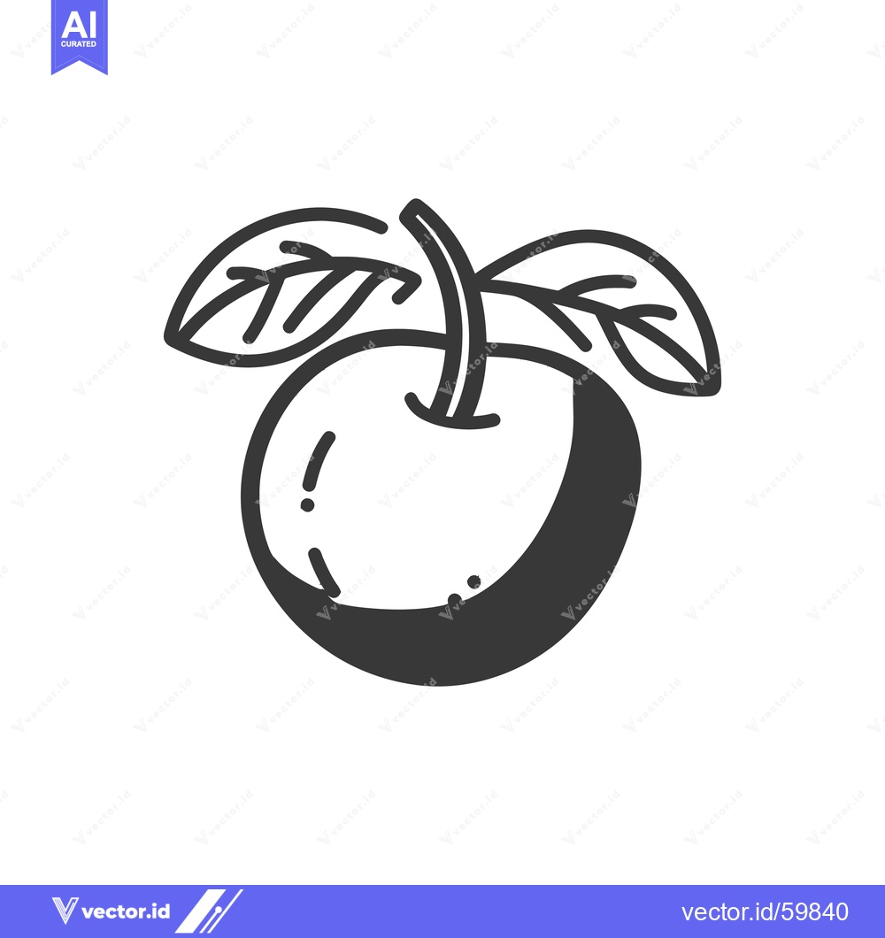 Premium Vector dari Simple Line Drawing of an Apple with Leaves