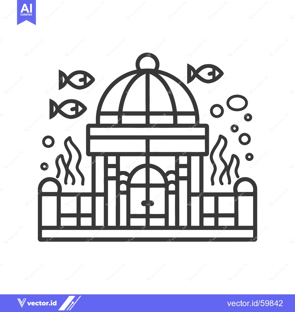Premium Vector of Underwater Domed Structure Fish Enclosure Design