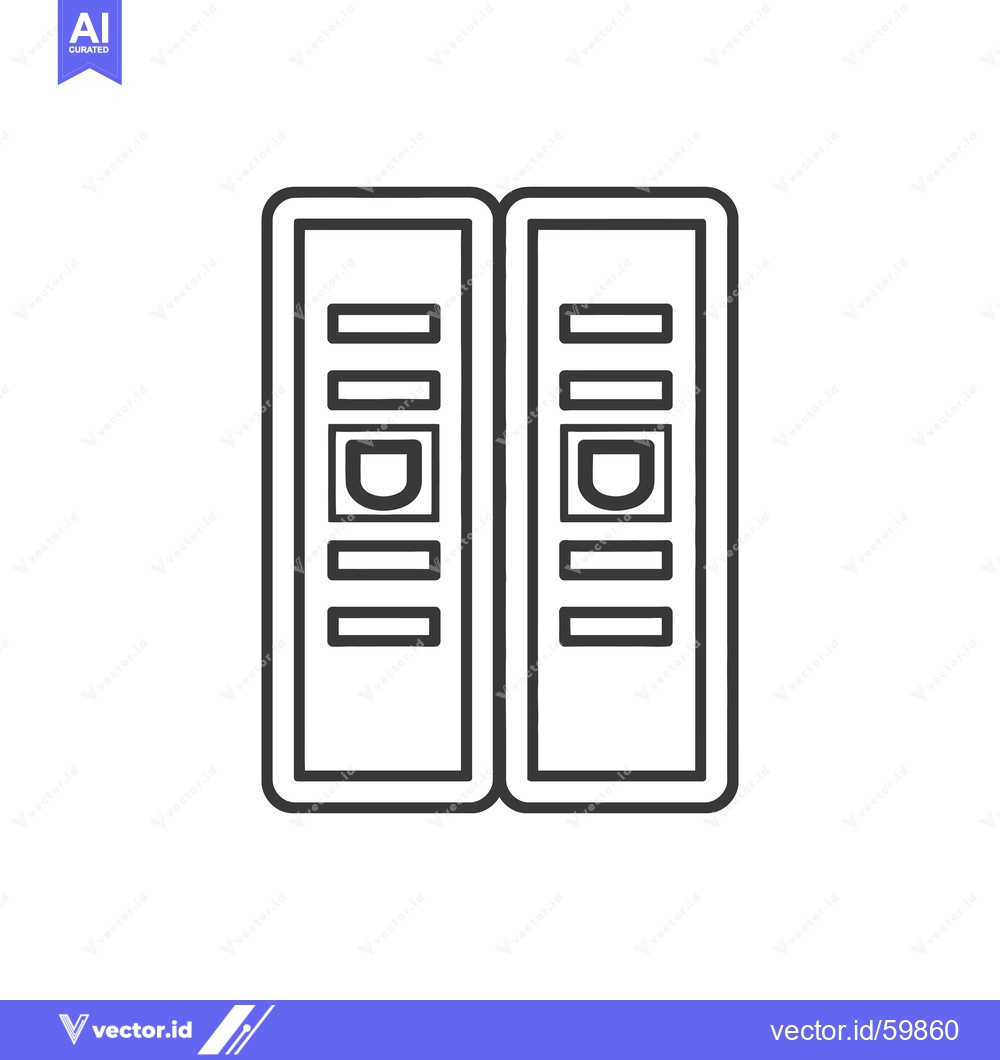 Premium Vector dari Line art drawing of a double locker