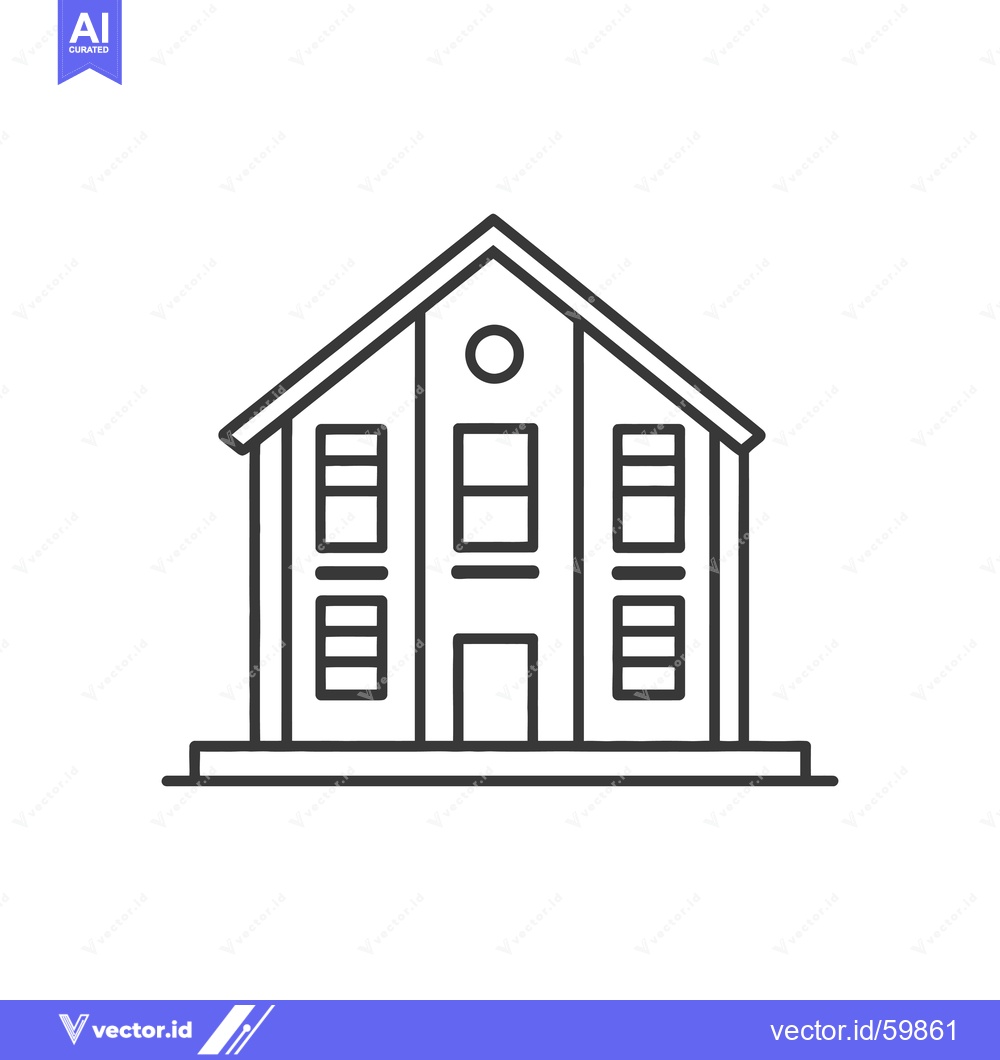 Premium Vector dari Simple Line Drawing of a Multi Story Building