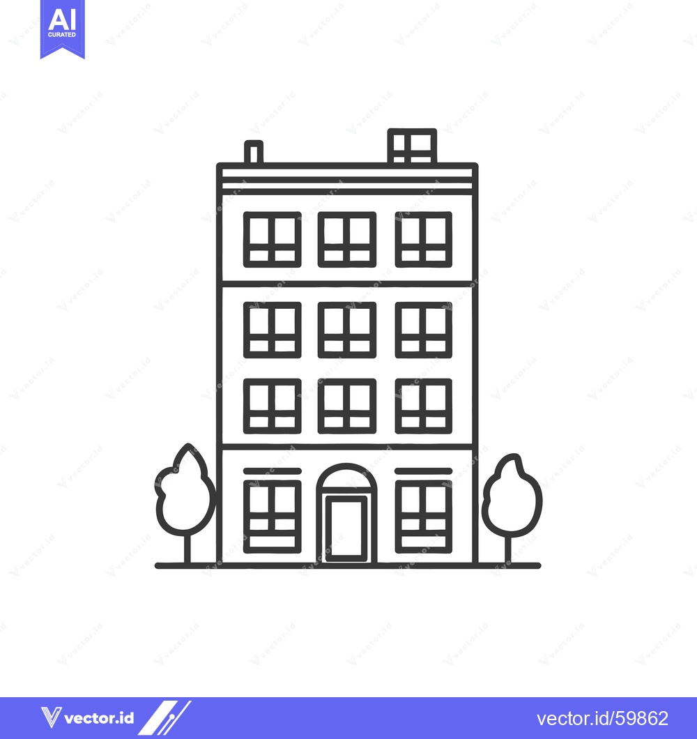 Premium Vector of A Simple Line Drawing of an Apartment Building