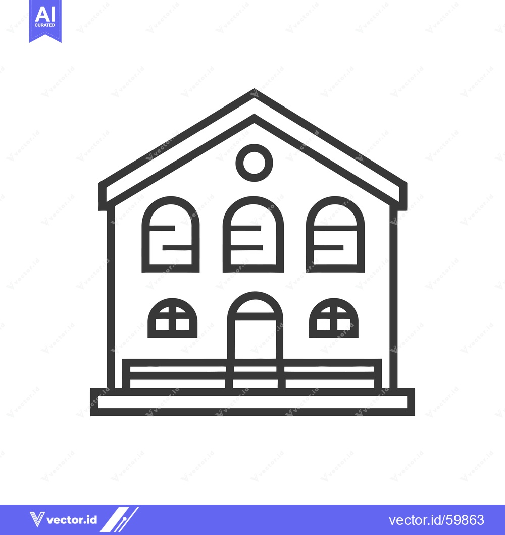 Premium Vector dari Simple Line Drawing Of A House With Many Windows