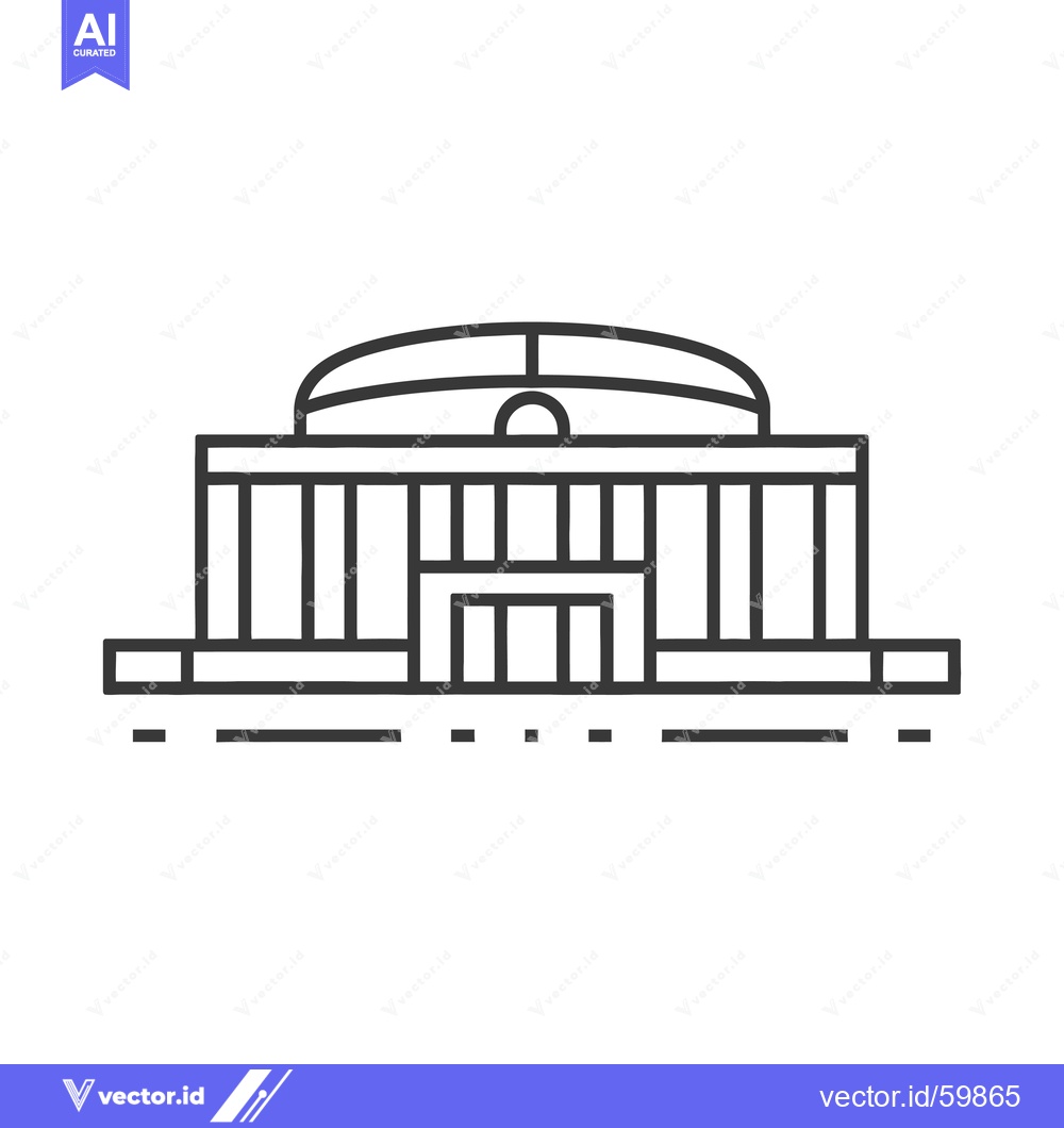Premium Vector dari Line drawing of a modern civic building