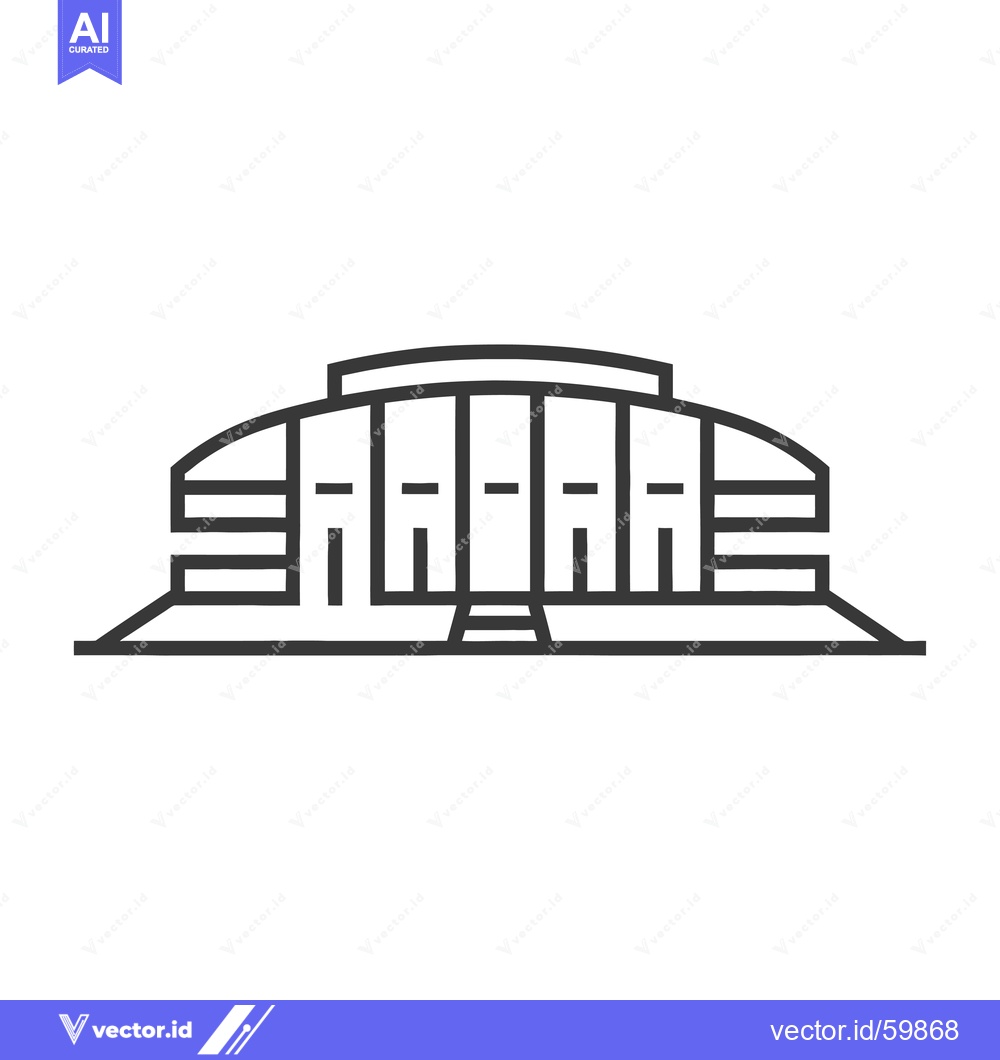 Premium Vector dari Modern Arena Building Architectural Line Drawing