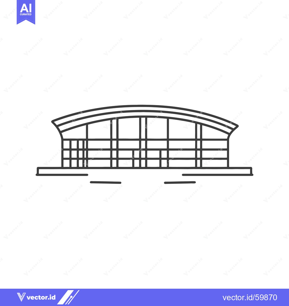 Premium Vector of Simple Line Drawing Of A Modern Arena Building