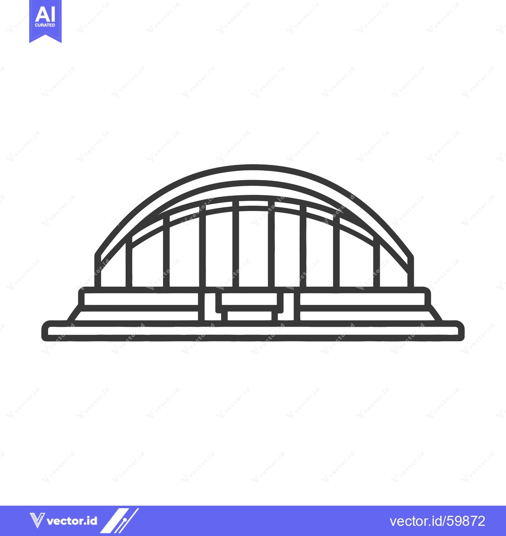Premium Vector of Line drawing of a large arched bridge structure