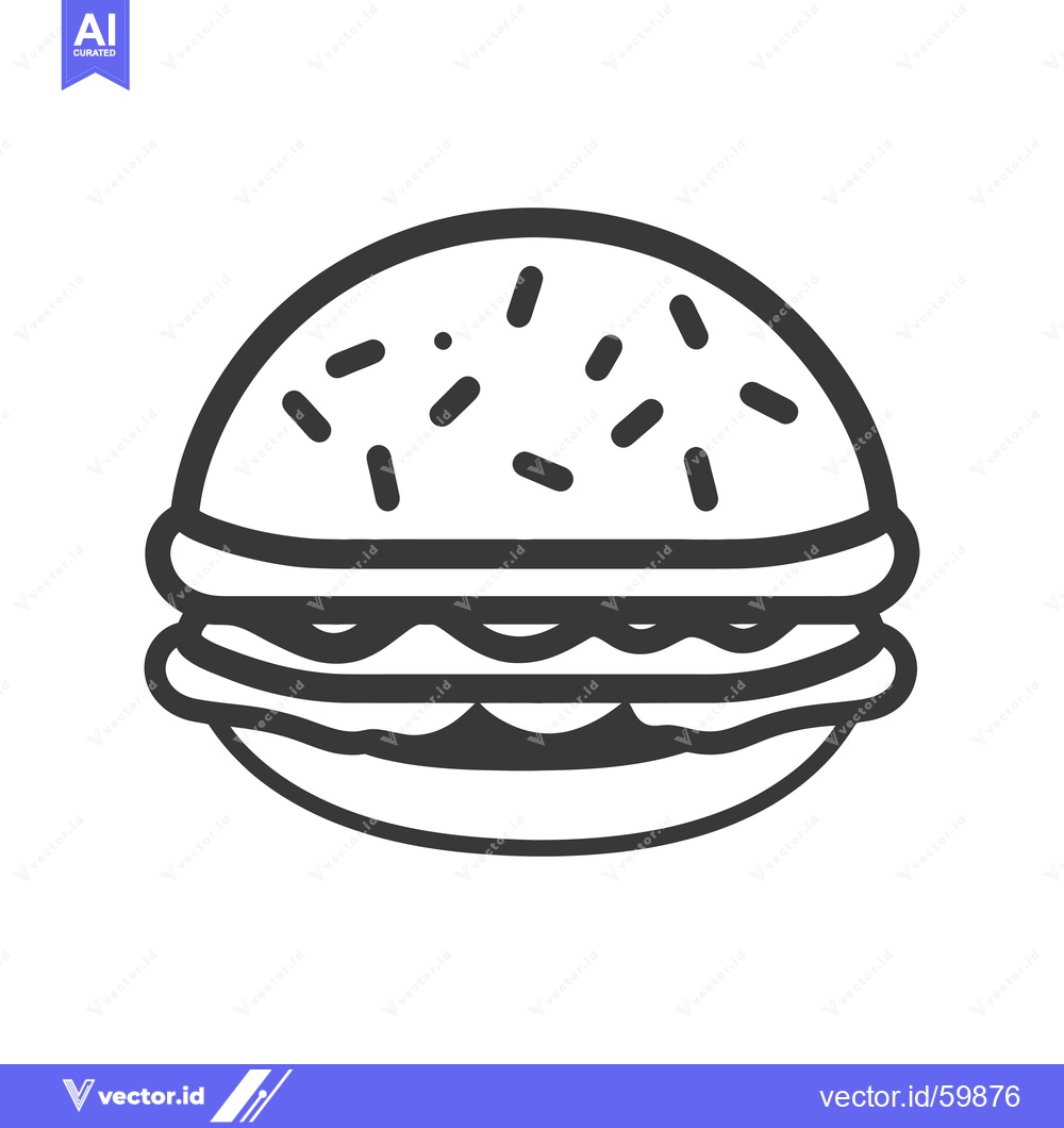 Premium Vector dari A Sprinkled Sesame Seed Burger Icon Illustration