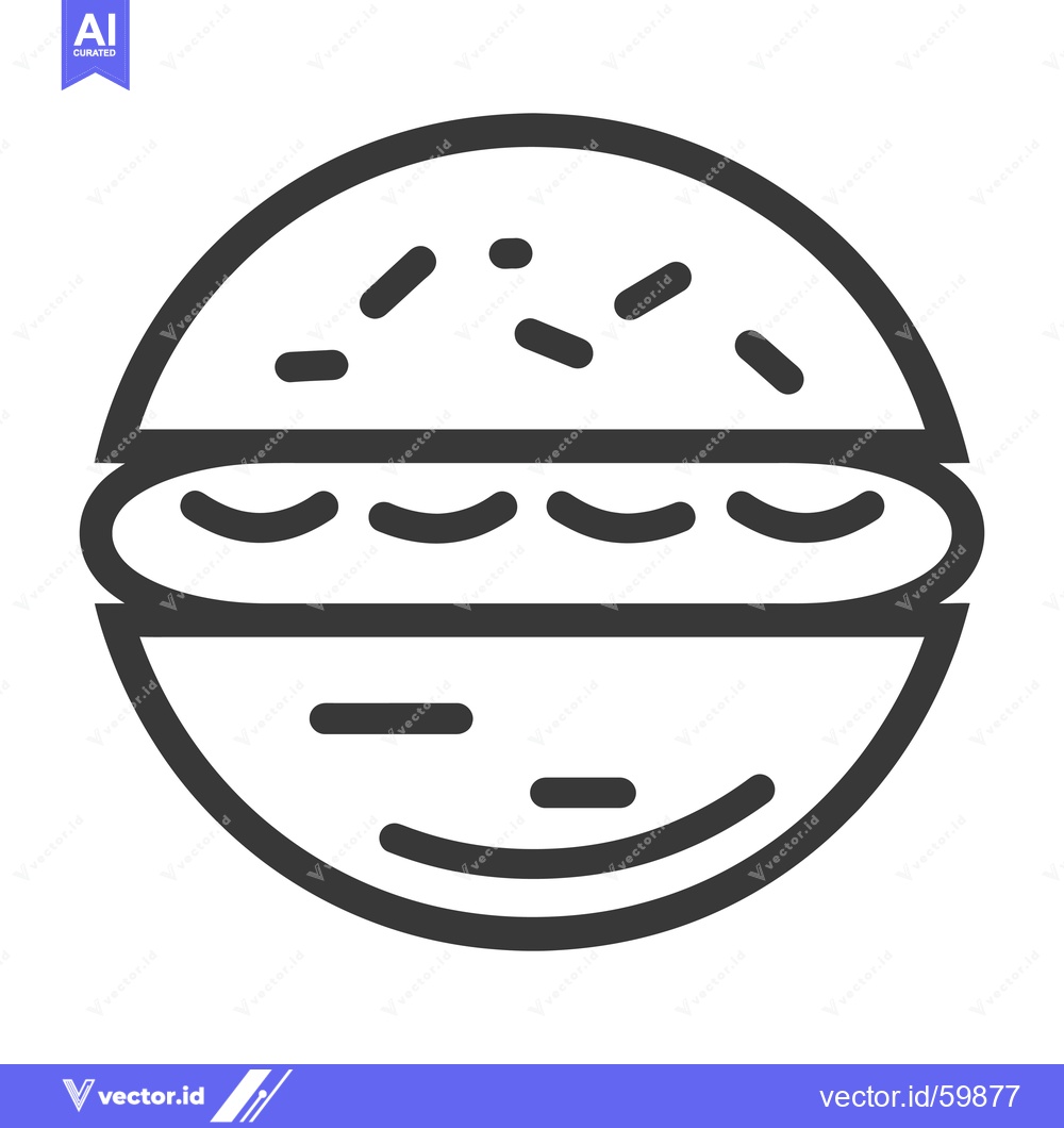 Premium Vector of Simple Line Drawing Of A Hot Dog Bun