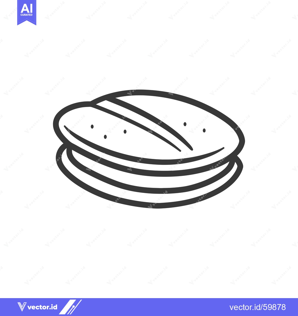 Premium Vector dari Stacked Round Bread Food Icon Illustration