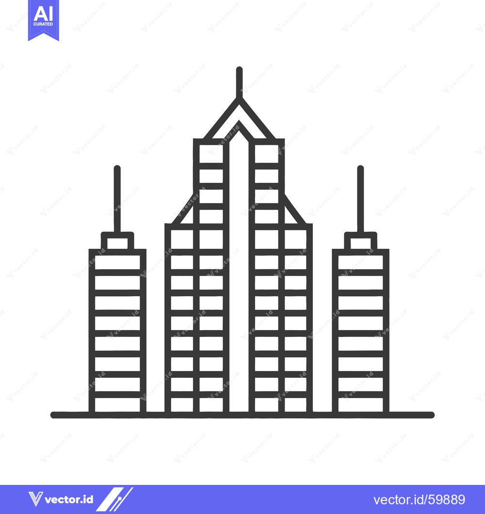 Premium Vector dari Modern City Skyline Three Tall Buildings Design