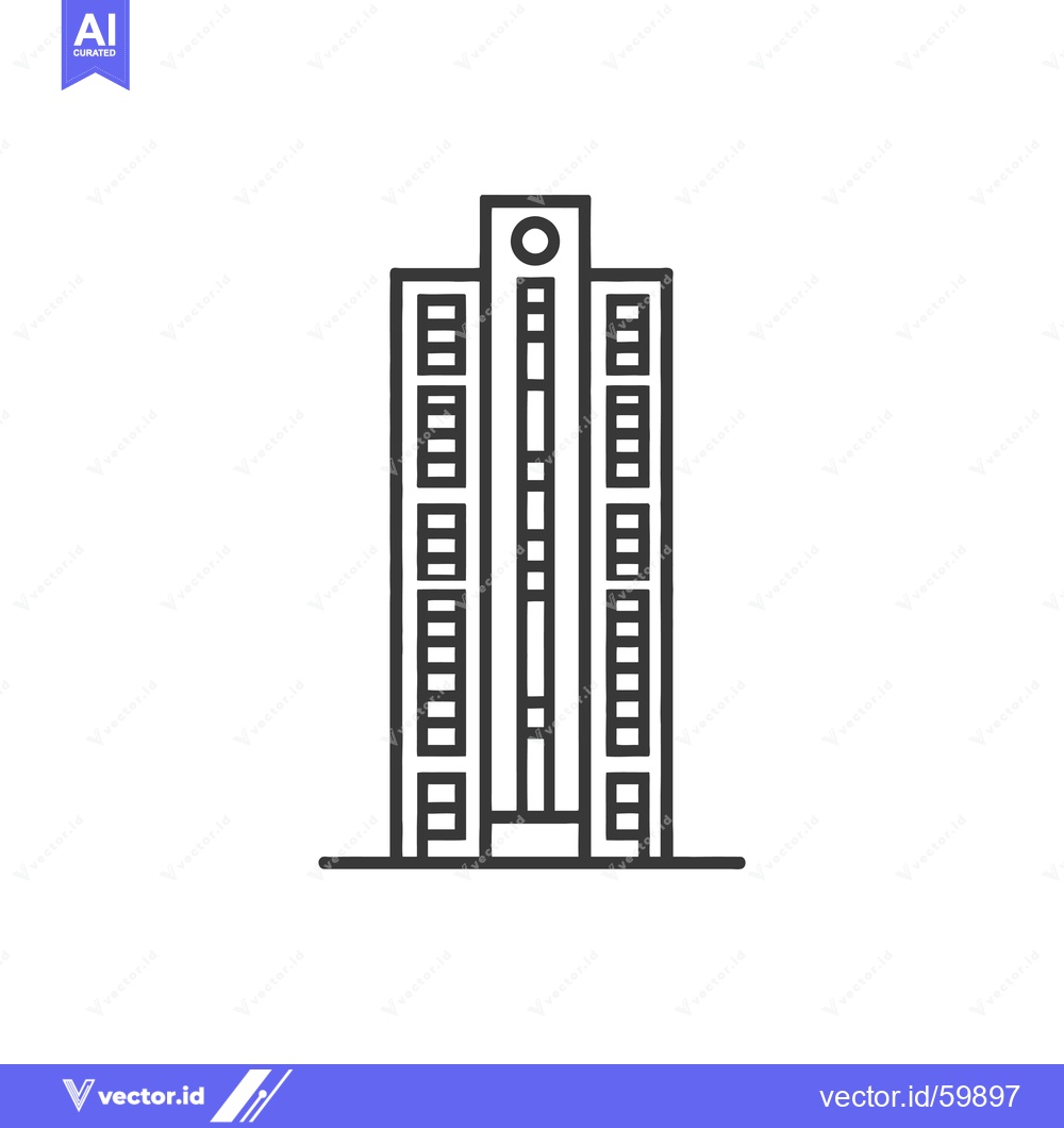 Premium Vector dari Modern Tall Building Architectural Line Drawing Design
