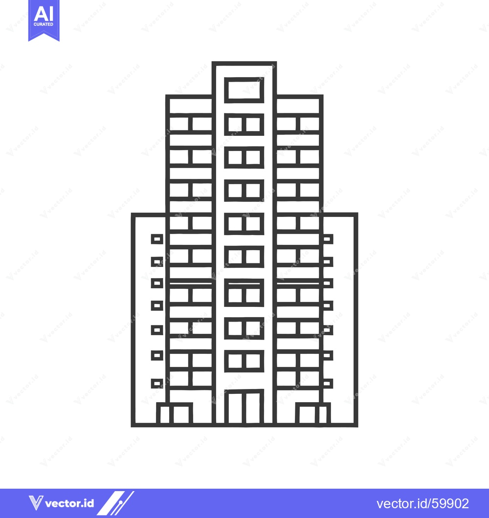Premium Vector dari Modern Apartment Building Cityscape Design Illustration