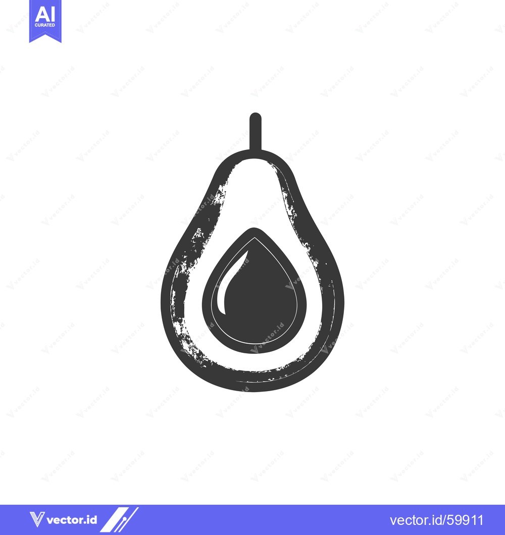 Premium Vector of Halved avocado illustration with a textured style