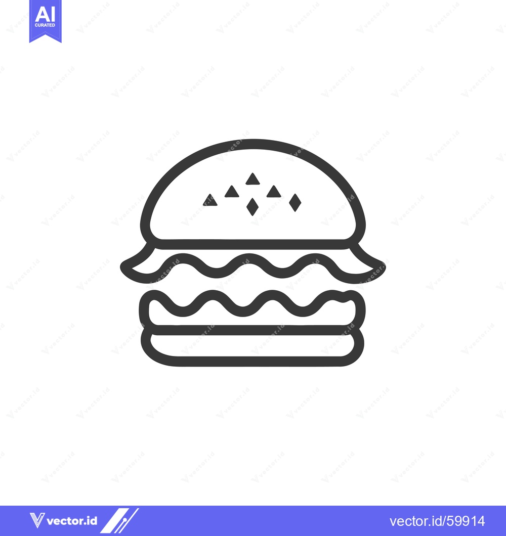 Premium Vector dari Simple Line Art Drawing Of A Hamburger