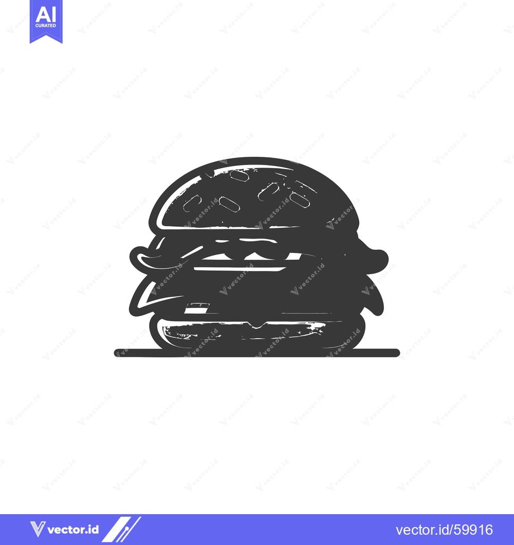 Premium Vector dari A stylized black and white hamburger illustration
