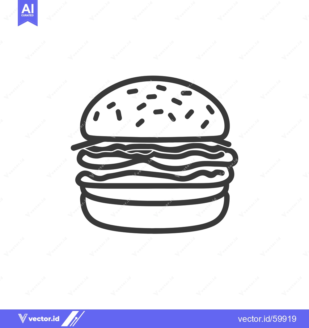 Premium Vector of Delicious Sesame Seed Burger Illustration