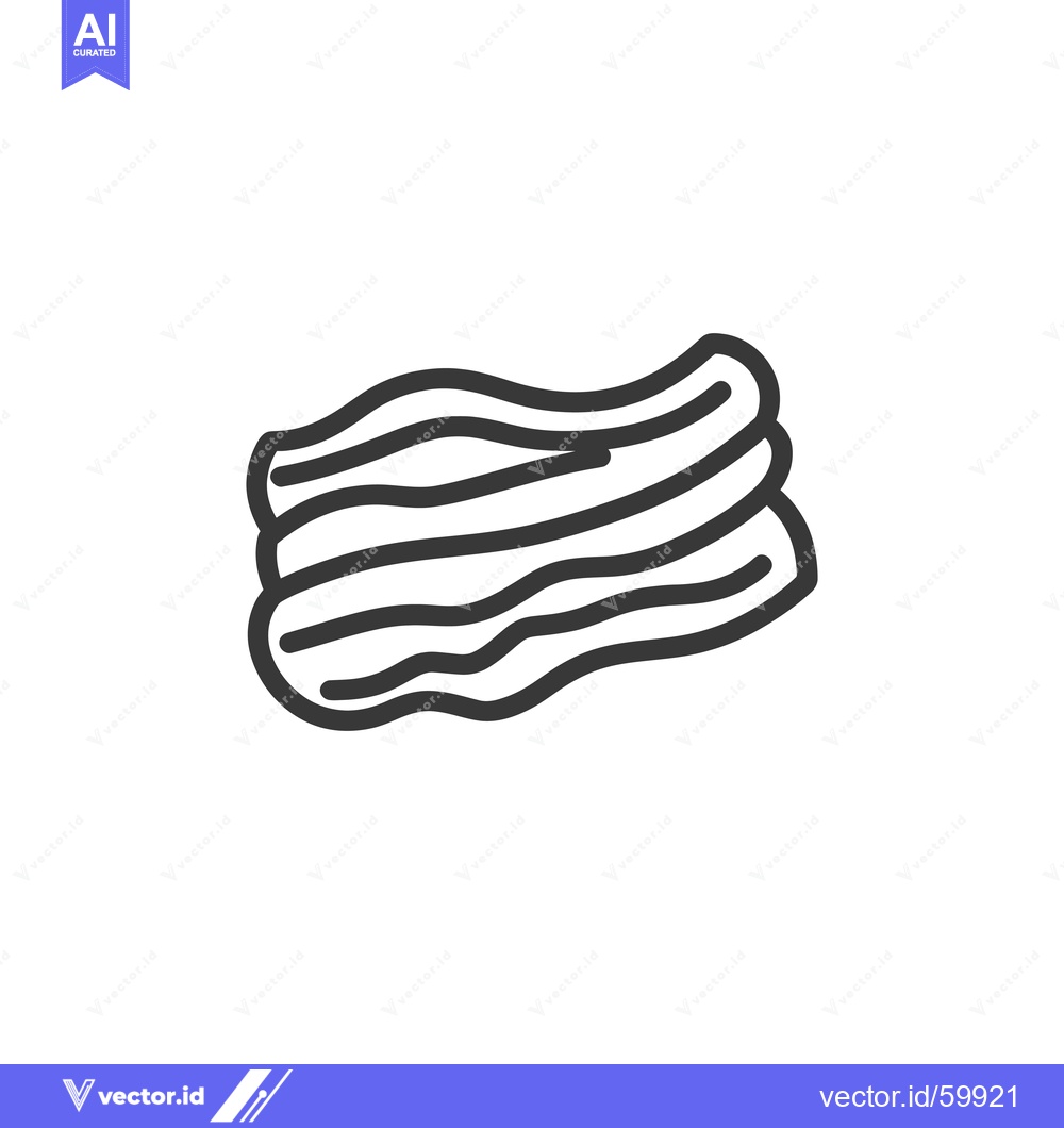 Premium Vector dari A simple line drawing of bacon slices