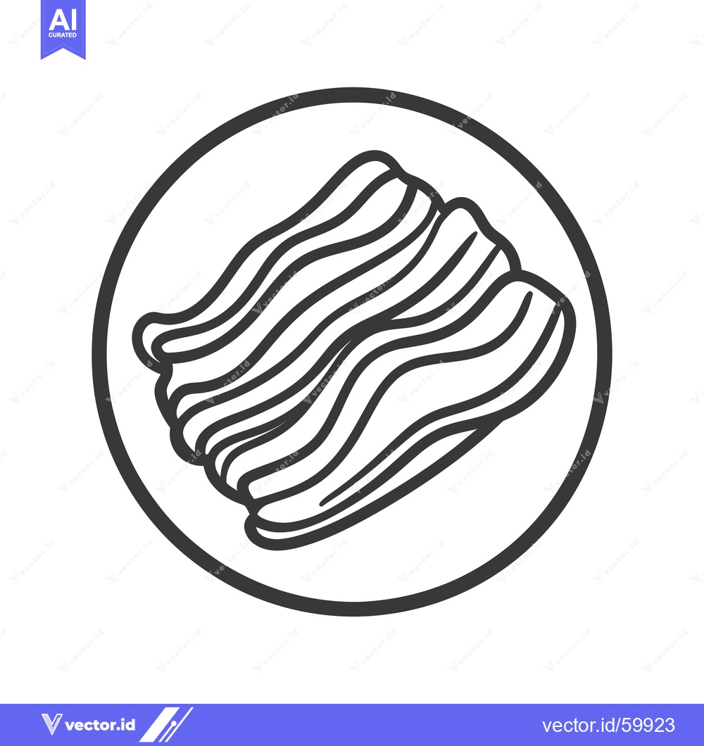 Premium Vector dari A Simple Line Drawing Of Bacon Slices