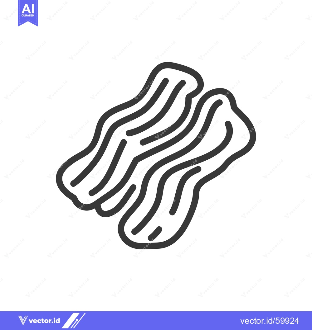 Premium Vector dari Two Strips Of Crispy Delicious Bacon