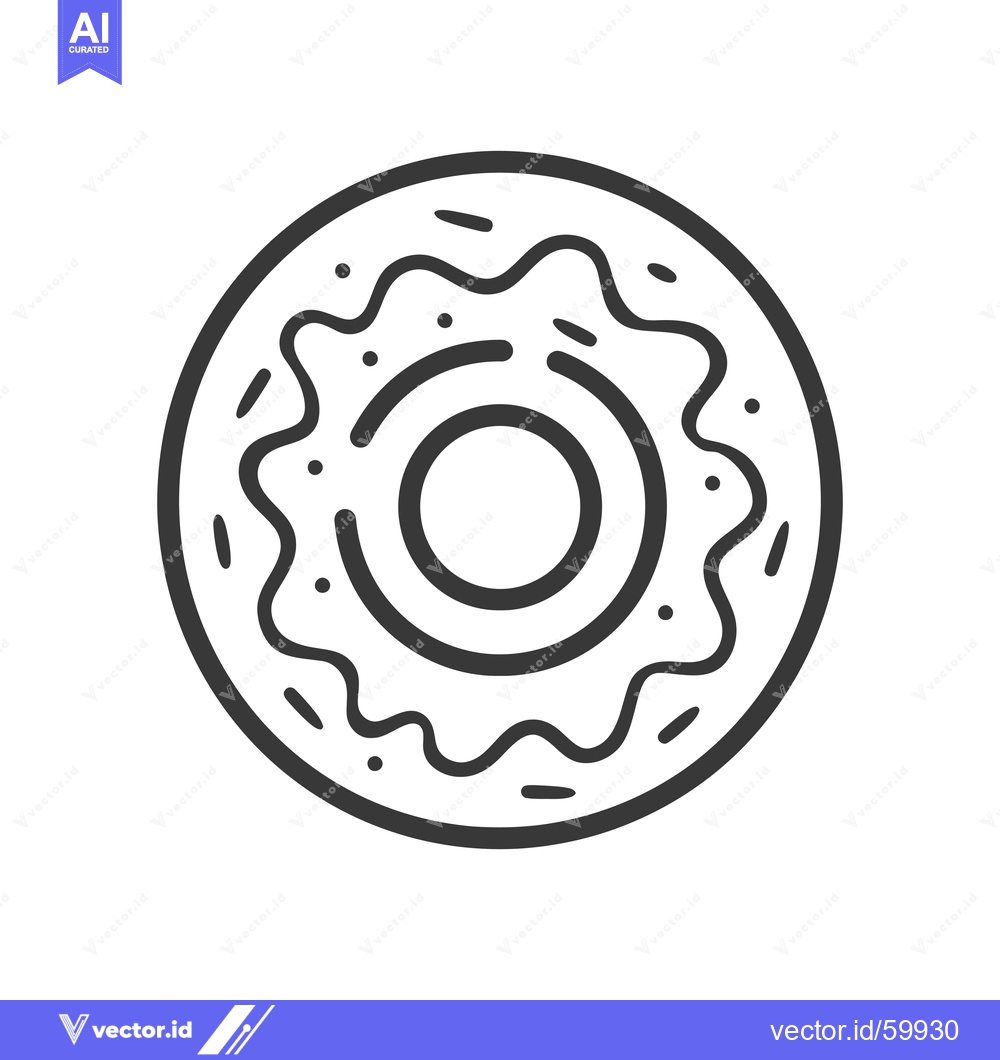 Premium Vector of A Simple Line Drawing Of A Donut