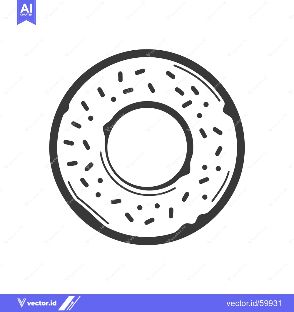 Premium Vector dari A Sprinkled Donut Graphic Design Illustration