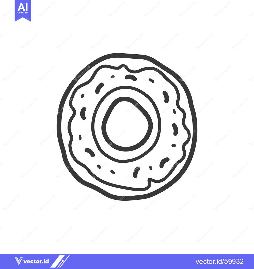 Premium Vector dari A Simple Line Drawing Of A Donut