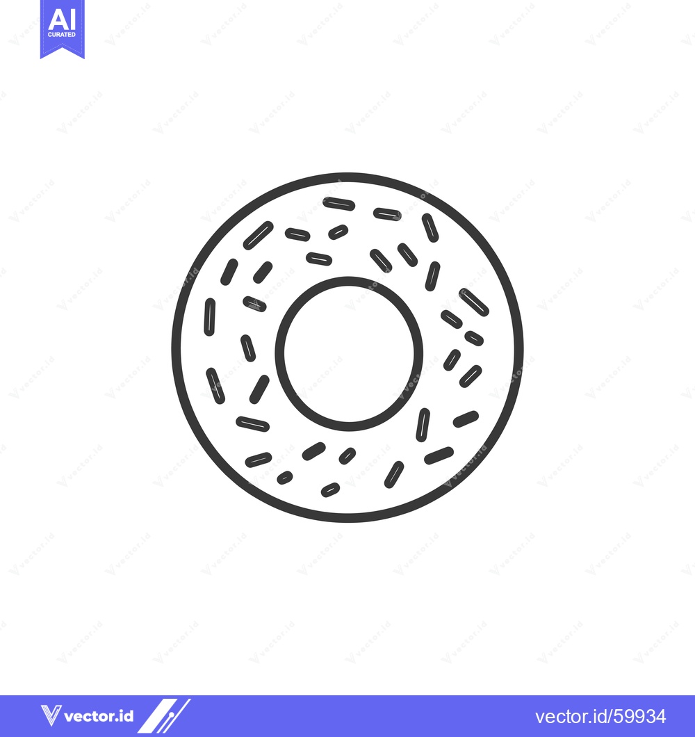 Premium Vector dari A Simple Line Drawing of a Sprinkled Donut