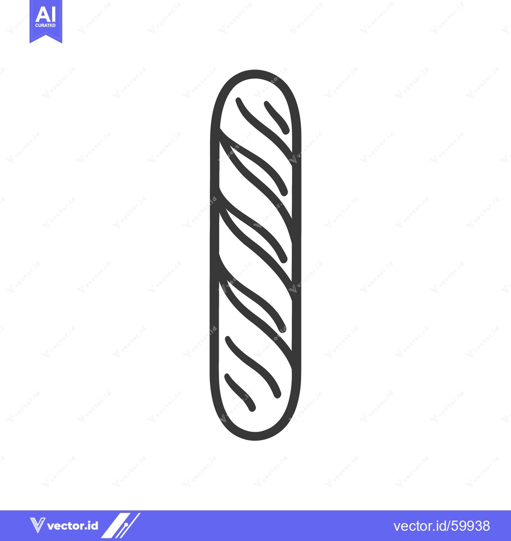 Premium Vector dari Line drawing of a swirl bread roll