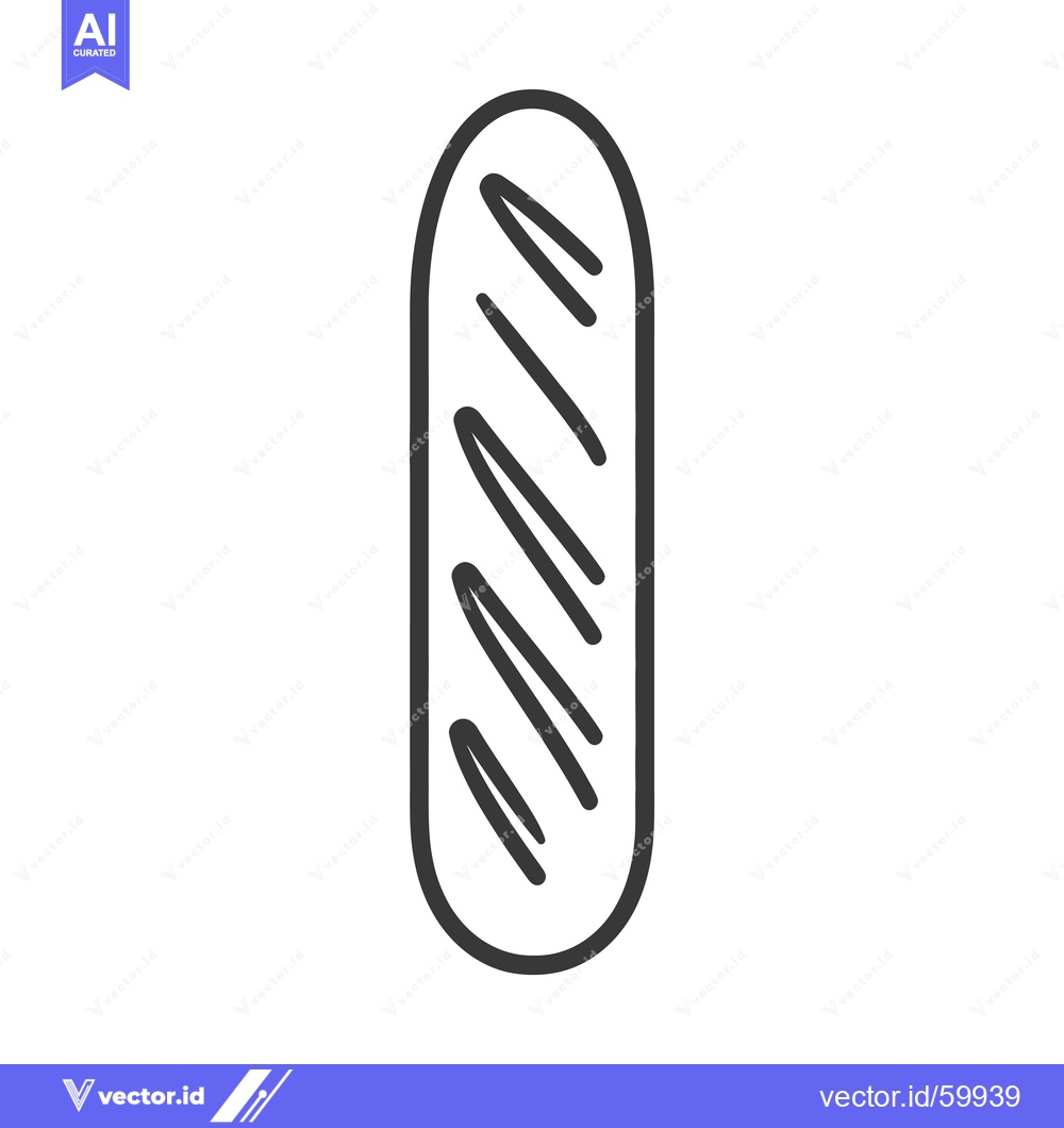 Premium Vector dari Simple Line Drawing Of A Loaf Of Bread