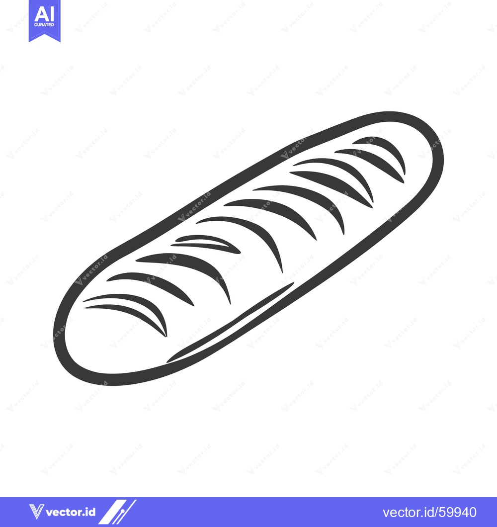 Premium Vector dari A Simple Line Drawing Of A Loaf Of Bread