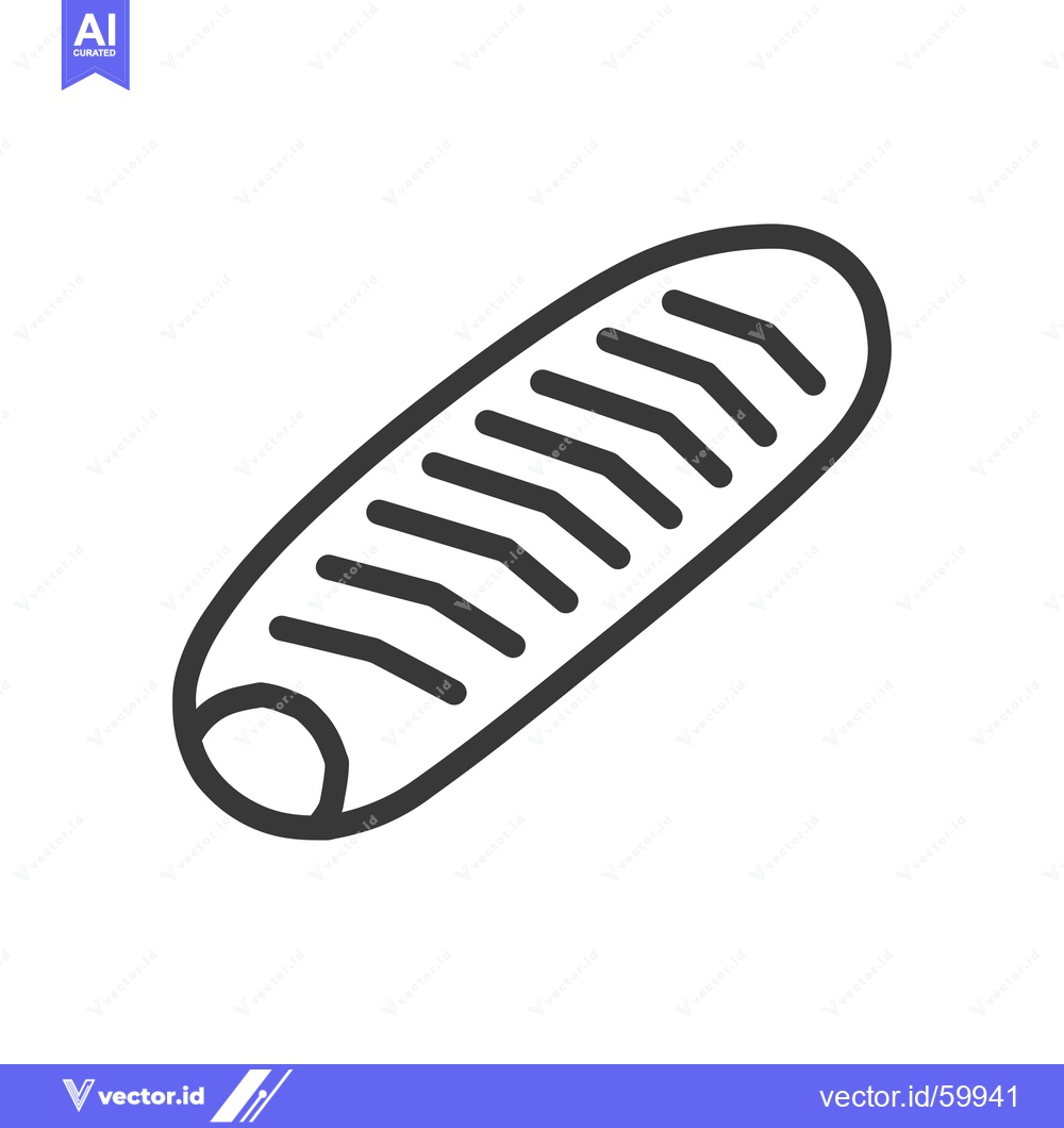 Premium Vector dari Line drawing of a bread roll with grooves