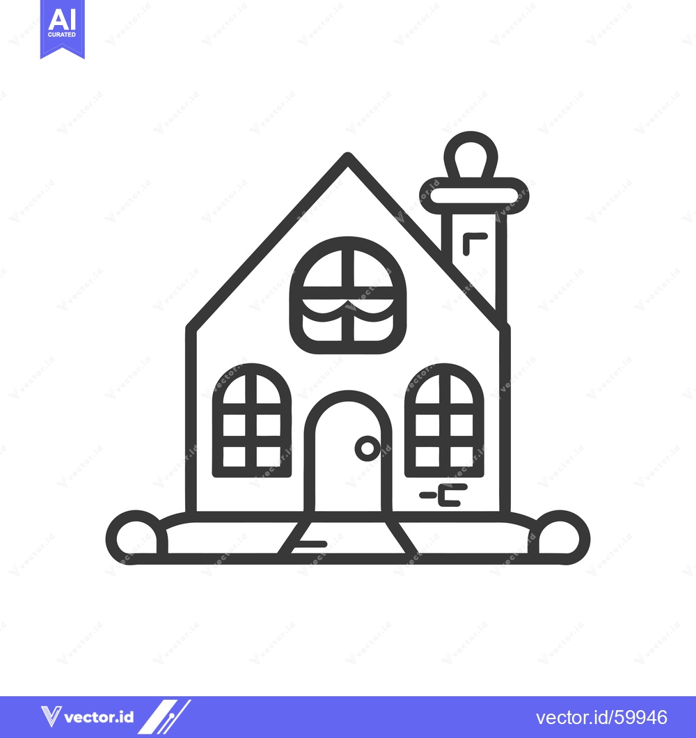 Premium Vector dari Simple Line Drawing of a Cozy Little House