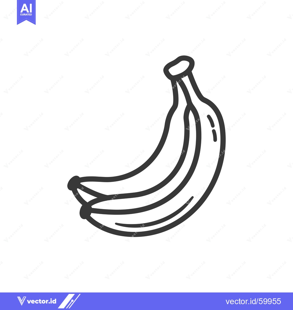 Premium Vector of A Simple Line Drawing Of Two Bananas