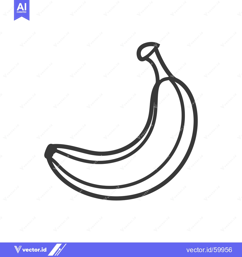 Premium Vector of Single Banana Line Drawing Simple Illustration