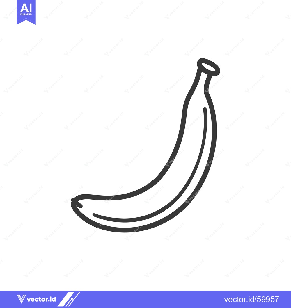 Premium Vector of Single Line Drawing Of A Banana Fruit