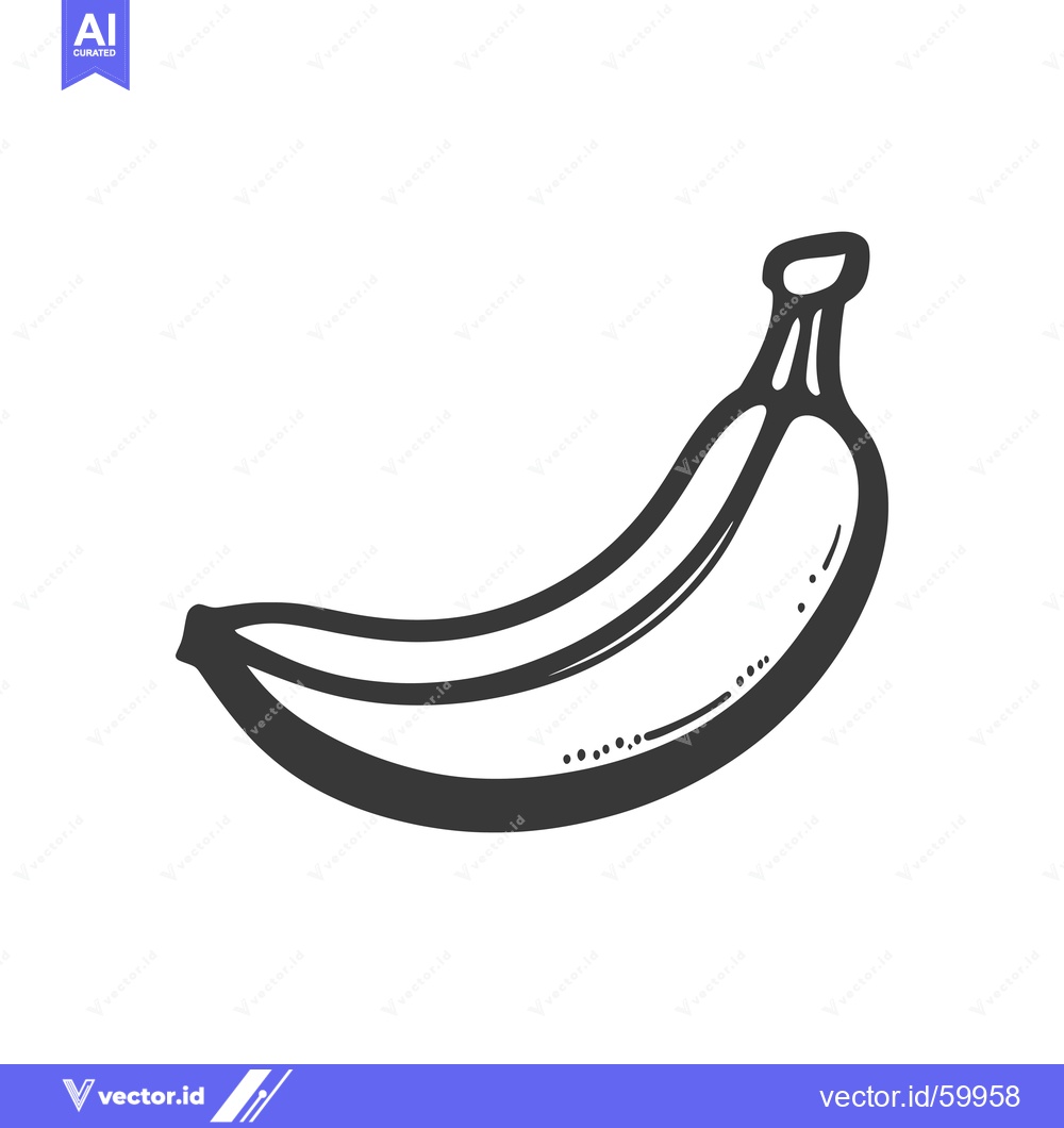 Premium Vector dari A Single Hand Drawn Banana Illustration
