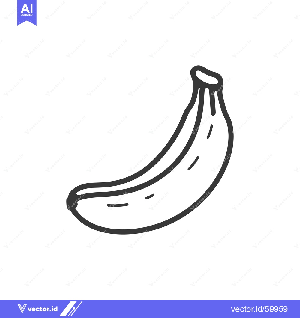 Premium Vector dari A Simple Line Drawing Of A Single Banana