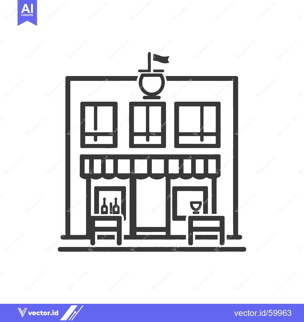 Premium Vector of A simple line drawing of a nautical themed pub