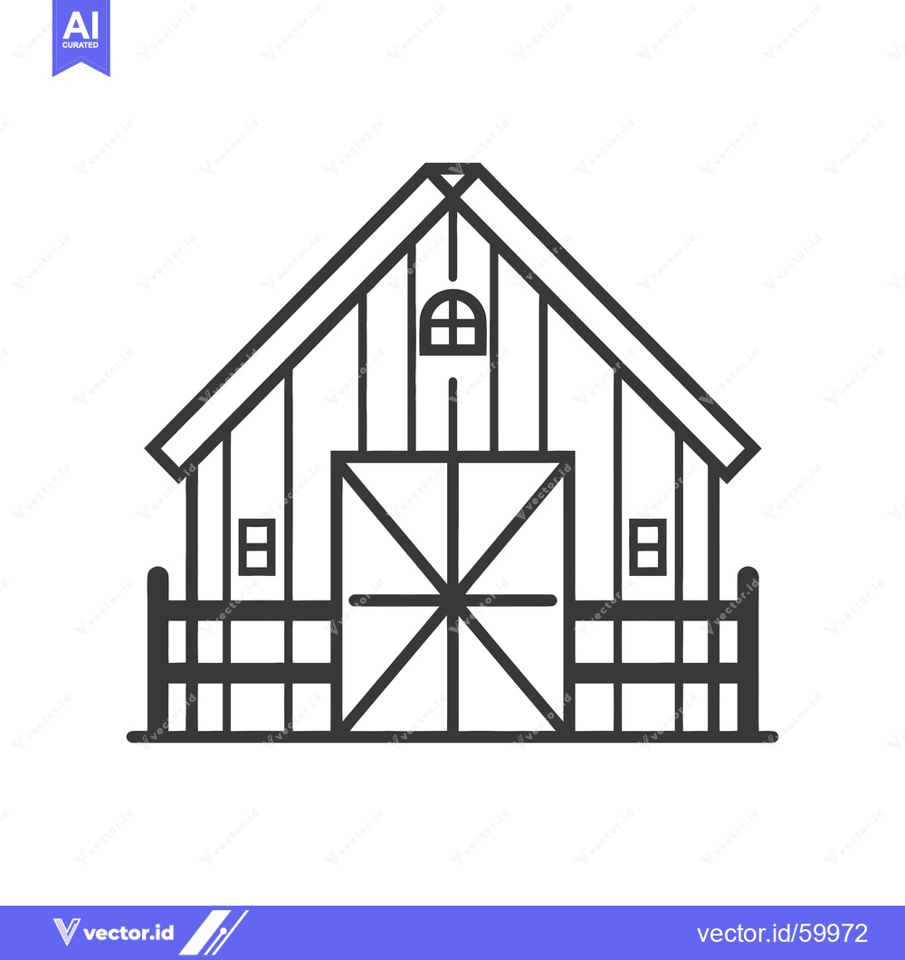 Premium Vector dari Classic Barn Building Farm Structure Icon Design