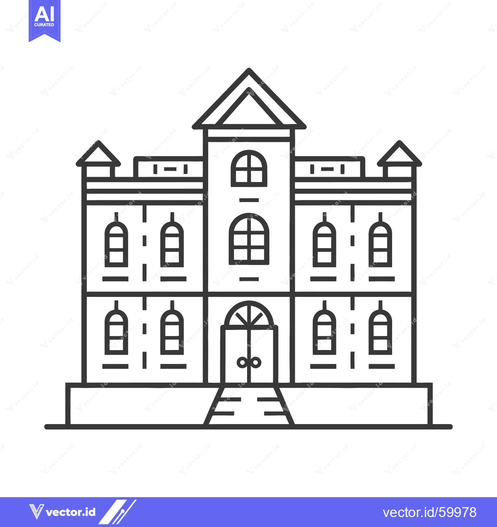 Premium Vector of A Line Drawing Depicts A Large Multi Story Building