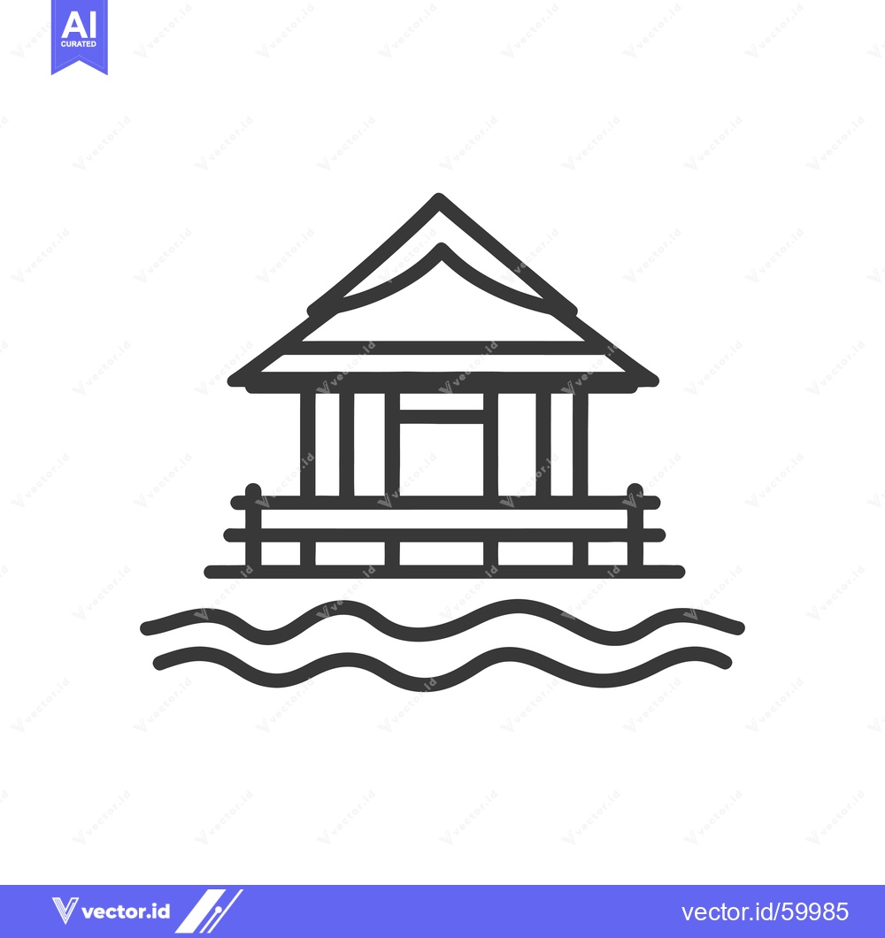 Premium Vector dari Overwater Bungalow Tropical House Design Illustration
