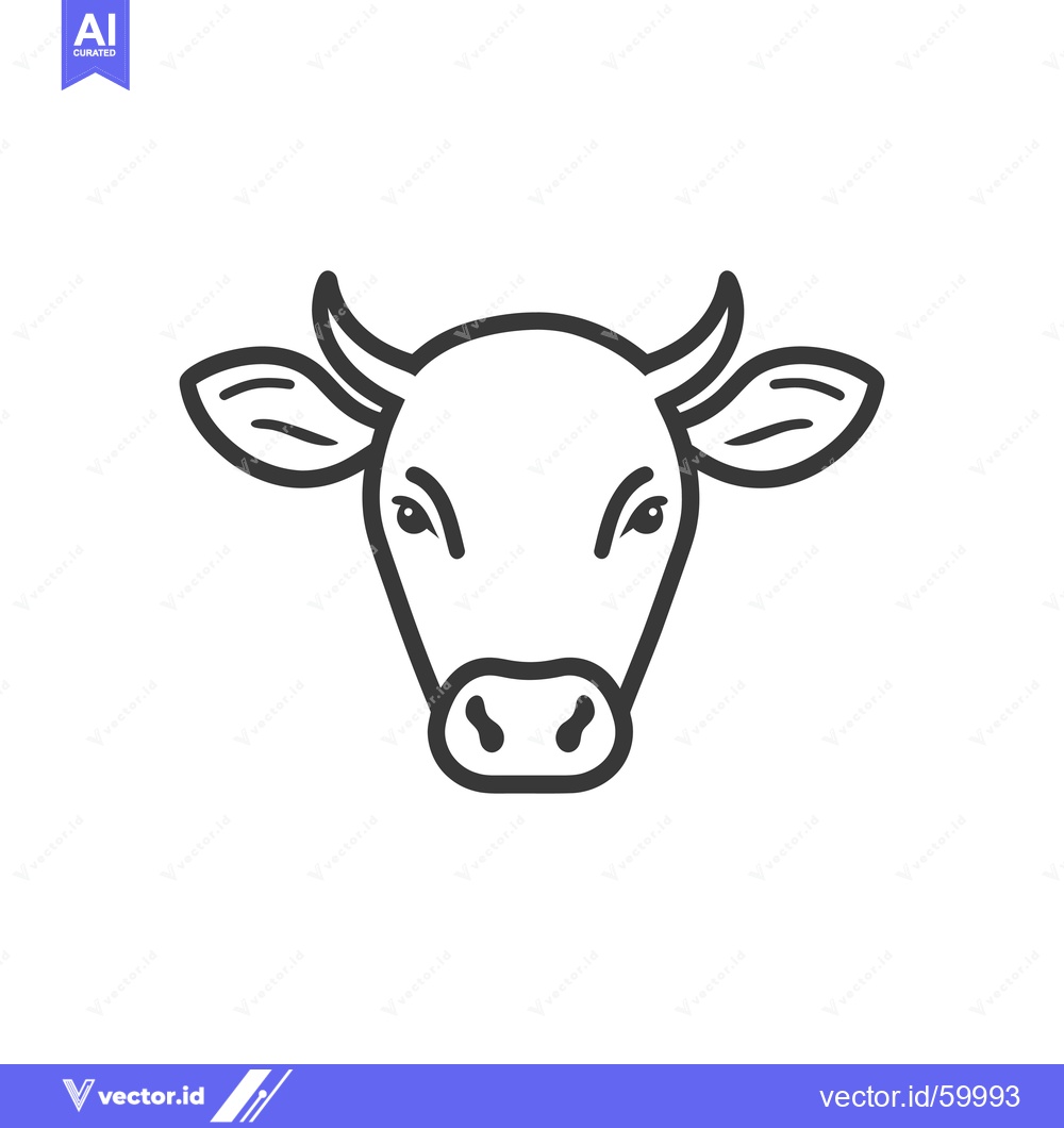 Premium Vector dari Line Art Illustration Of A Cows Head